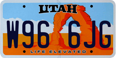 UT license plate W966JG