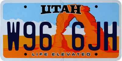 UT license plate W966JH