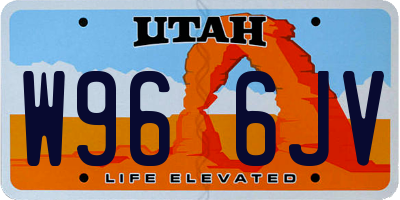 UT license plate W966JV