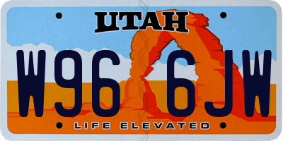 UT license plate W966JW