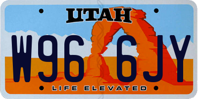 UT license plate W966JY