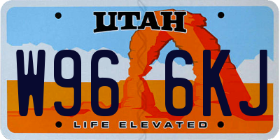 UT license plate W966KJ