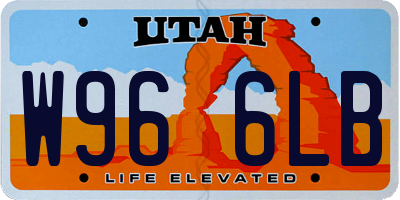 UT license plate W966LB