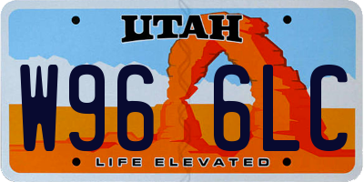 UT license plate W966LC