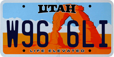 UT license plate W966LI