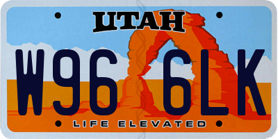 UT license plate W966LK