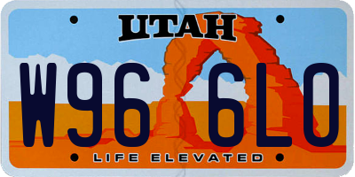 UT license plate W966LO