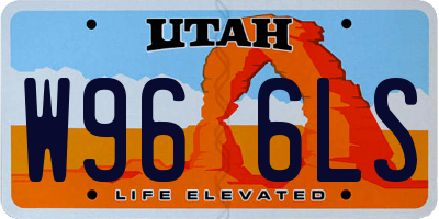 UT license plate W966LS