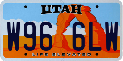 UT license plate W966LW