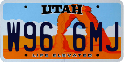 UT license plate W966MJ