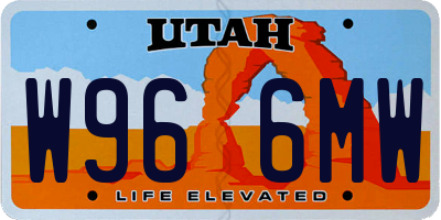 UT license plate W966MW
