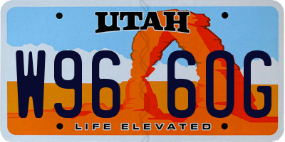 UT license plate W966OG