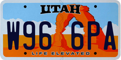 UT license plate W966PA