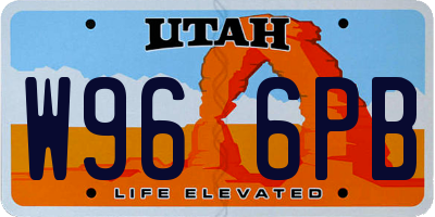 UT license plate W966PB