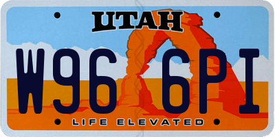 UT license plate W966PI
