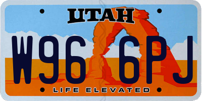 UT license plate W966PJ