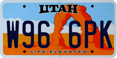 UT license plate W966PK
