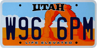 UT license plate W966PM