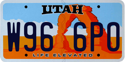 UT license plate W966PO