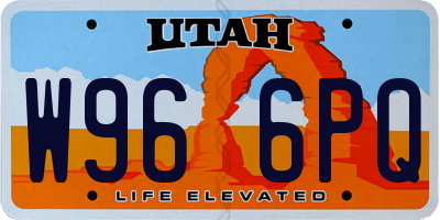 UT license plate W966PQ