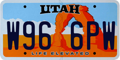 UT license plate W966PW
