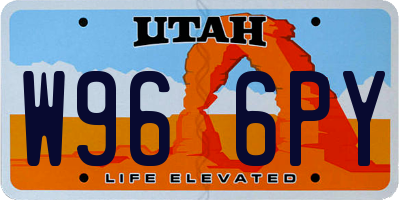 UT license plate W966PY