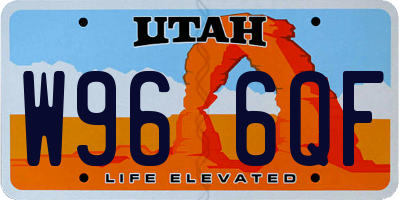 UT license plate W966QF