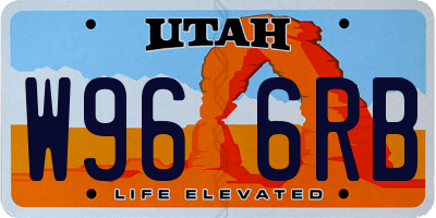 UT license plate W966RB