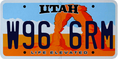 UT license plate W966RM