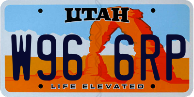 UT license plate W966RP