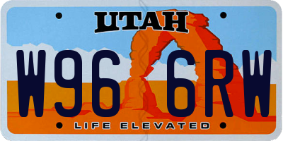 UT license plate W966RW
