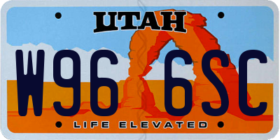 UT license plate W966SC