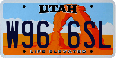 UT license plate W966SL