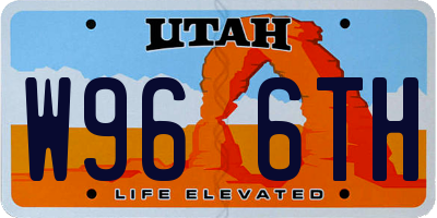 UT license plate W966TH