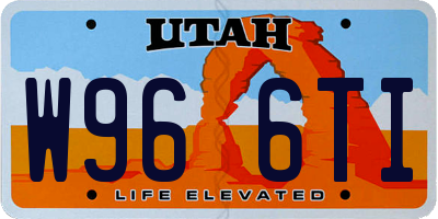 UT license plate W966TI