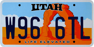 UT license plate W966TL
