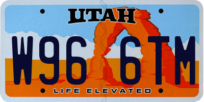 UT license plate W966TM