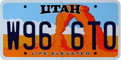 UT license plate W966TO