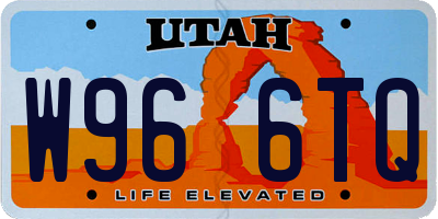 UT license plate W966TQ