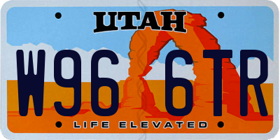 UT license plate W966TR
