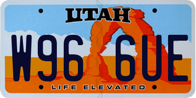 UT license plate W966UE