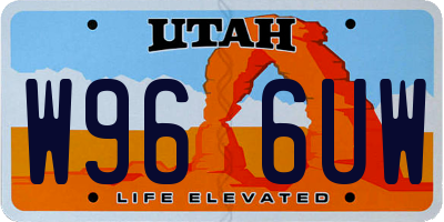 UT license plate W966UW
