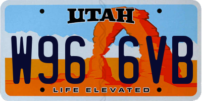 UT license plate W966VB
