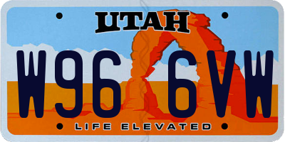 UT license plate W966VW
