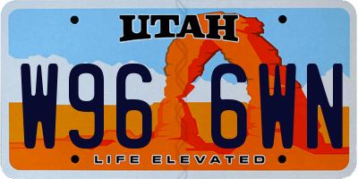 UT license plate W966WN