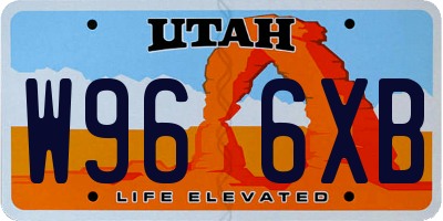 UT license plate W966XB