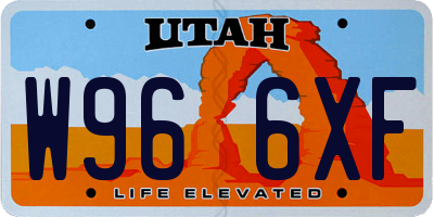 UT license plate W966XF