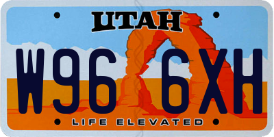 UT license plate W966XH