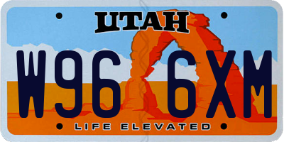 UT license plate W966XM