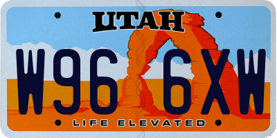 UT license plate W966XW